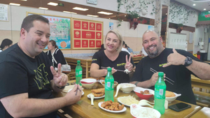 Have Chinese food with clients